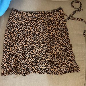 Leopard print wrap skirt